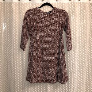 3/4 Sleeve Geometric Babydoll Dress